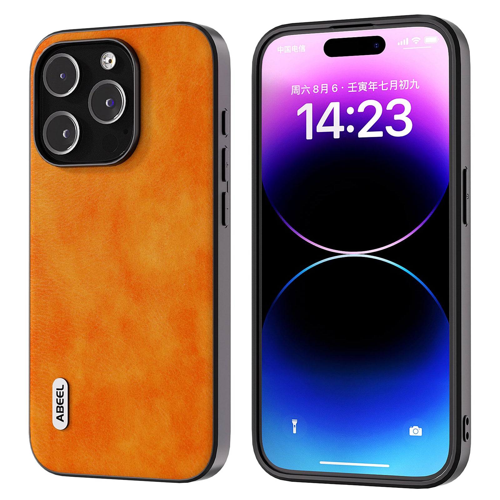 ABEEL Back Shell for iPhone 15 Pro Phone Case Litchi Texture PU Leather Coated TPU Shockproof Cover ABEEL Back Shell for iPhone 15 Pro Phone Case Litchi Texture PU Leather Coated TPU Shockproof Cover